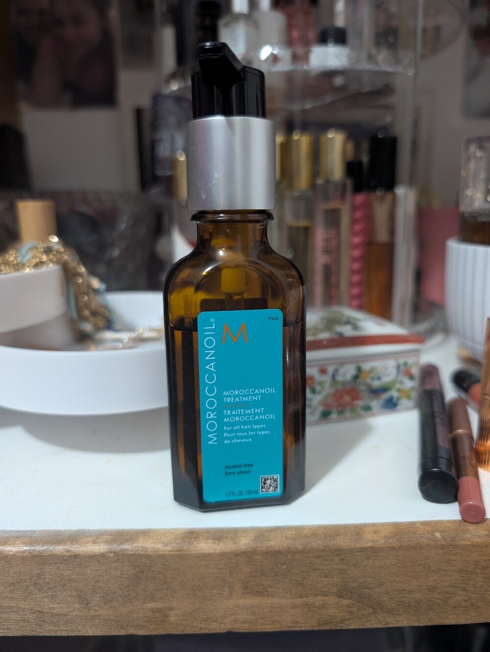 Moroccanoil Treatment Light Hair Oil – Turquoise Bottle. 50 Ml, 1/4 Used
